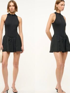 STAUD Crevasse Mini Dress Black Size XS